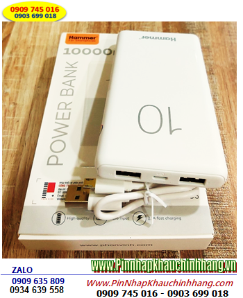 HAM-05, Sạc dự phòng HAMMER HAM-05 Powerbank 10 000mAh |B.H 01 NĂM 