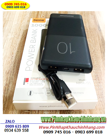 HAM-05, Sạc dự phòng HAMMER HAM-05 Powerbank 10 000mAh |B.H 01 NĂM 