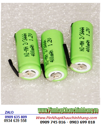 NiMh 1.2v-2/3AAA400mAh, Pin sạc NiMh 1.2v-2/3AAA400mAh, Pin sạc công nghiệp 1.2v-2/3AAA400mAh (chân thép)