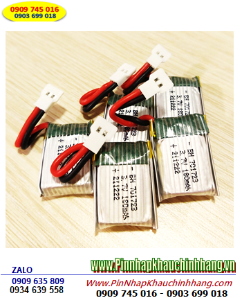 Li-Polymer 701723 _Pin sạc 3.7v 180mAh (1S)-dòng xả 20C (Ngang17mmxdày7mmxdài23mm), Máy bay, Quadcopter, Flycam