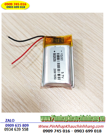 Pin sạc 3.7v Li-polymer 802030, Pin sạc 802030 Lithium Li-polymer 3.7v 400mAh (có sẳn mạch sạc)