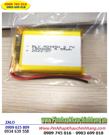 Pin LiPo 803450, Pin sạc 3.7v Li-polymer LP-803450 (8.0mmx34mmx50mm) 1500mAh có mạch sẳn