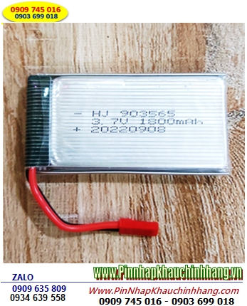 Pin máy bay -trực thăng mô hình Pin sạc 3.7v Lithium 903565 1800mAh (Dòng xả 25C) đã gắn mạch Sạc _Zắc cắm ĐỎ