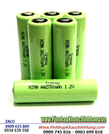 NiMh 1.2v AA2700mAh; Cell pin sạc NiMh 1.2v AA2700mAh; Pin sạc đầu bằng NiMh 1.2v AA2700mAh