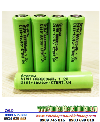 NiMh 1.2v AAA800mAh; Cell pin sạc NiMh1.2v AAA800mAh; Pin sạc công nghiệp đầu bằng NiMh 1.2v AAA800mAh