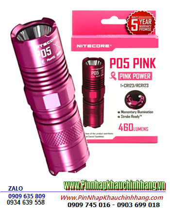 Nitecore P05, Đèn pin siêu sáng Nitecore P05 PINK bóng XM-L2 U2 với 460lumens chiếu xa 150m