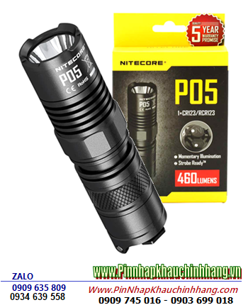 Nitecore P05, Đèn pin siêu sáng Nitecore P05 BLACK bóng XM-L2 U2 với 460lumens chiếu xa 150m