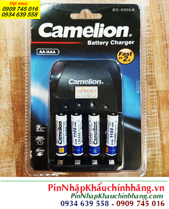 Camelion BC-0905A _Bộ sạc Nhanh 2giờ kèm 4 pin sạc Camelion LOCKBOX NH-AAA1100LBP2 (AAA1100mAh)