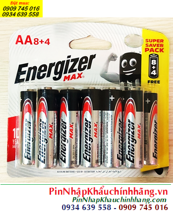 Energizer E91 (Vỉ 12viên); Pin AA Alkaline 1.5v Energizer E91/LR6 (Singapore) Loại Vỉ 12viên