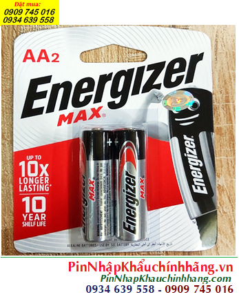 Energizer Max E91-BP2, Pin AA 1.5v Energizer Max E91BP2 chính hãng, Xuất xứ Singapore