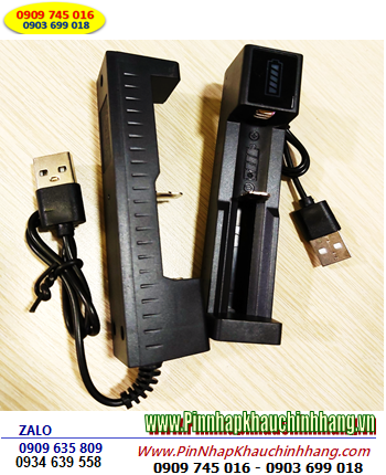 TLP-USB1U _Máy sạc 01viên Pin Lithium 3.7v-4.2v (với 01 khe sạc Pin 18650, 16340, CR2, CR123A, 14500, 18350,v.v..) CÁP sạc USB