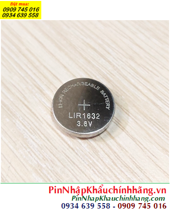 LIR1632 _Pin LIR1632, Pin sạc 3.6v Lithium Li-ion LIR1632 (25mAh, 16mmx3.2mm) chính hãng