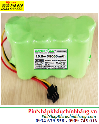 Pin sạc 10.8v-D8000mAh, Pin sạc NiMh 10.8v-D8000mAh, Pin GREPOW 10.8v-D8000mAh chính hãng 