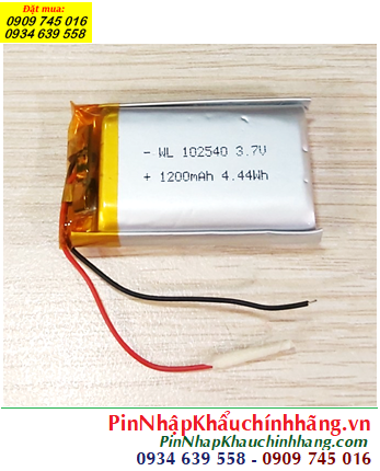 Lipolymer 102540, Pin sạc 3.7v Li-polymer 102540 (10mmx25mmx40mm) 1200mAh /Đã có mạch sẳn