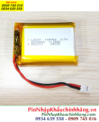 Lipolymer 104050, Pin sạc 3.7v Li-polymer 104050 (10mmx40mmx50mm) 2500mAh /Đã có mạch sẳn