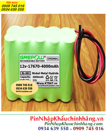 Pin sạc 12v-17670-4000mAh, Pin sạc NiMh 12v-17670-4000mAh, Pin GREPOW 12v-17670-4000mAh