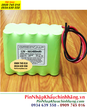 Pin sạc 12v-AA1400mAh, Pin sạc NiMh 12v-AA1400mAh, Pin GREPOW 12v-AA1400mAh chính hãng