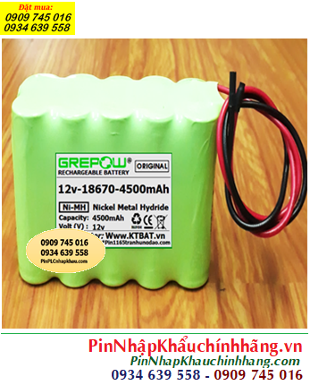 Pin sạc 12v-18670-4500mAh, Pin sạc NiMh 12v-18670-4500mAh, Pin GREPOW 12v-18670-4500mAh