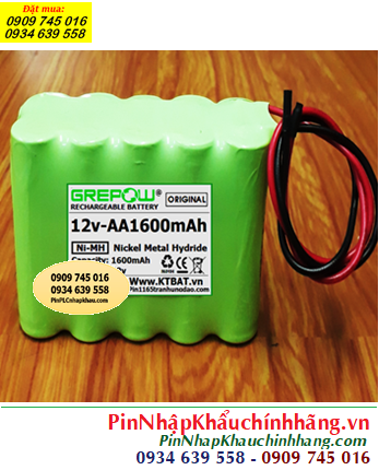 Pin sạc 12v-AA1600mAh, Pin sạc NiMh 12v-AA1600mAh, Pin GREPOW 12v-AA1600mAh chính hãng