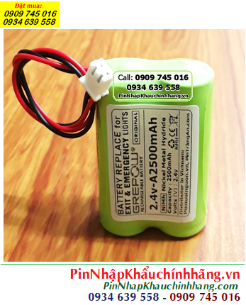 Pin sạc 2.4v-A2500mAh, Pin sạc NiMh 2.4v-A2500mAh, Pin sạc công nghiệp GREPOW 2.4v-A2500mAh chính hãng