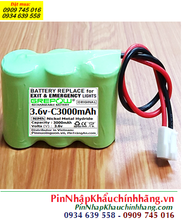 Pin sạc 3.6v-C3000mAh, Pin sạc NiMh 3.6v-C3000mAh, Pin GREPOW 3.6v-C3000mAh chính hãng 