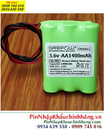 Pin sạc 3.6v-AA1400mAh, Pin sạc NiMh 3.6v-AA1400mAh, Pin GREPOW 3.6v-AA1400mAh