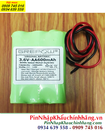 Pin sạc 3.6v-AA600mAh, Pin sạc NiMh 3.6v-AA600mAh, Pin GREPOW 3.6v-AA600mAh chính hãng 