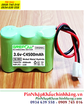 Pin sạc 3.6v-C4500mAh, Pin sạc NiMh 3.6v-C4500mAh, Pin GREPOW 3.6v-C4500mAh chính hãng 