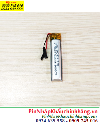 Lipolymer 500834, Pin tai nghe Bluetooth 3.7v Li-polymer 500834 (5mmx8mmx34mm) 100mAh /Đã có mạch sẳn