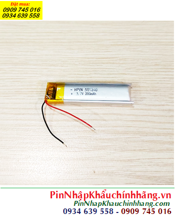 Lipo 501240, Pin tai nghe Bluetooth 501240 (5.0mmx12mmx40mm) Pin sạc Lipolymer 3.7v 200mAh