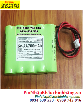 Pin sạc 6v-AA700mAh, Pin sạc NiMh 6v-AA700mAh, Pin sạc công nghiệp GREPOW 6v-AA700mAh chính hãng