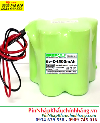 Pin sạc 6v-D4500mAh, Pin sạc NiMh 6v-D4500mAh, Pin GREPOW 6v-D4500mAh chính hãng 