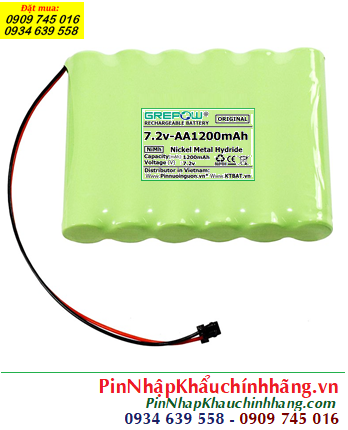 Pin sạc 7.2v-AA1200mAh, Pin sạc NiMh 7.2v-AA1200mAh, Pin GREPOW 7.2v-AA1200mAh chính hãng 