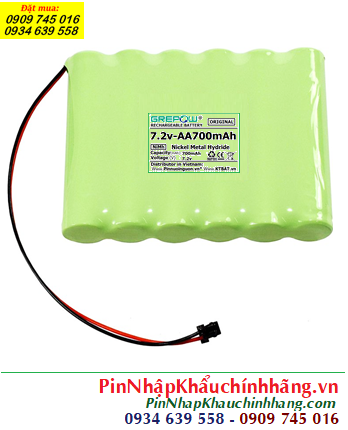 Pin sạc 7.2v-AA700mAh, Pin sạc NiMh 7.2v-AA700mAh, Pin GREPOW 7.2v-AA700mAh chính hãng 