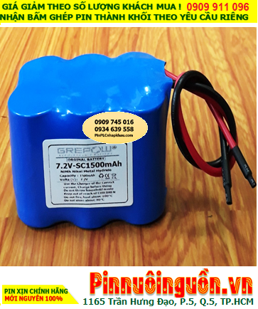 Pin sạc 7.2v-SC1500mAh, Pin sạc NiMh 7.2v-SC1500mAh, Pin GREPOW 7.2v-SC1500mAh chính hãng