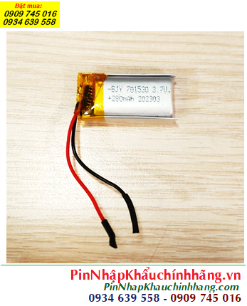 Lipo 701530, Pin sạc 3.7v Li-Polymer 701530 (280mAh, 7mmx15mmx30mm) /Đã gắn sẳn mạch sạc