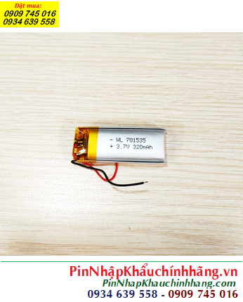 Lipo 701535, Pin tai nghe Bluetooth 701535 (7mmx15mmx35mm) Pin sạc Lipolymer 3.7v 320mAh