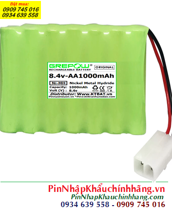 Pin sạc 8.4v-AA1000mAh, Pin sạc NiMh 8.4v-AA1000mAh, Pin GREPOW 8.4v-AA1000mAh chính hãng