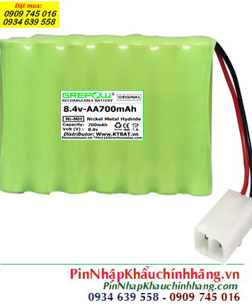 Pin sạc 8.4v-AA700mAh, Pin sạc NiMh 8.4v-AA700mAh, Pin GREPOW 8.4v-AA700mAh chính hãng