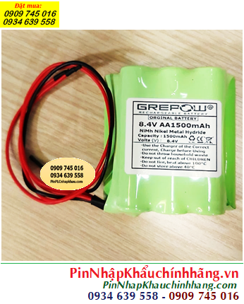 Pin 8.4v-AA1500mAh, Pin sạc NiMh 8.4v-AA1500mAh, Pin GREPOW 8.4v-AA1500mAh chính hãng 