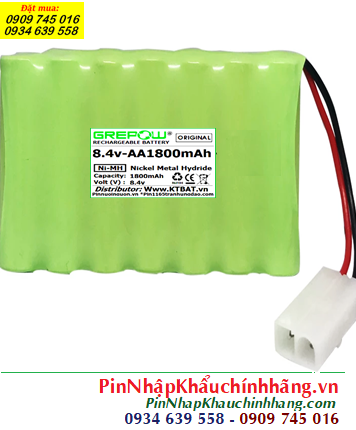 Pin sạc 8.4v-AA1800mAh, Pin sạc NiMh 8.4v-AA1800mAh, Pin GREPOW 8.4v-AA1800mAh chính hãng