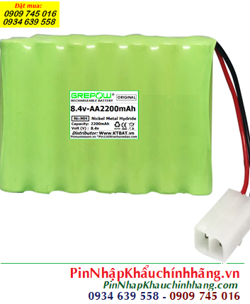 Pin sạc 8.4v-AA2200mAh, Pin sạc NiMh 8.4v-AA2200mAh, Pin GREPOW 8.4v-AA2200mAh chính hãng