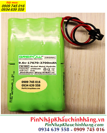 Pin sạc 9.6v-17670-4000mAh, Pin sạc NiMh 9.6v-17670-4000mAh, Pin GREPOW 9.6v-17670-4000mAh