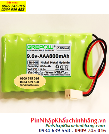 Pin sạc 9.6v-AAA800mAh, Pin sạc công nghiệp 9.6v-AAA800mAh, Pin sạc NiMh 9.6v-AAA800mAh