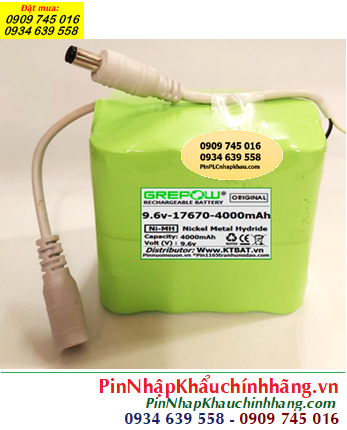 Pin sạc 9.6v-17670-4000mAh, Pin sạc công nghiệp 9.6v-17670-4000mAh, Pin sạc NiMh 9.6v-17670-4000mAh