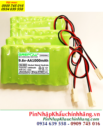 Pin sạc 9.6v-AA1000mAh, Pin sạc NiMh 9.6v-AA1000mAh, Pin GREPOW 9.6v-AA1000mAh chính hãng 