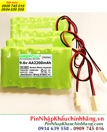 Pin sạc 9.6v-AA2200mAh, Pin sạc NiMh 9.6v-AA2200mAh, Pin GREPOW 9.6v-AA2200mAh chính hãng