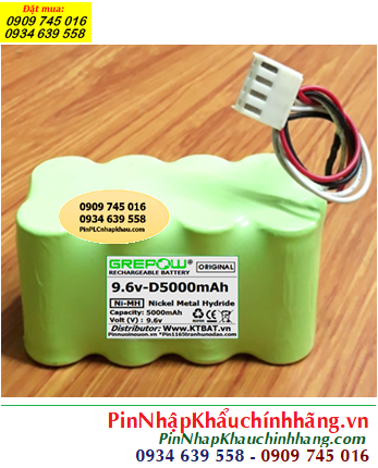 Pin sạc 9.6v-D5000mAh, Pin sạc NiMh 9.6v-D5000mAh, Pin sạc chất lượng cao GREPOW 9.6v-D5000mAh chính hãng