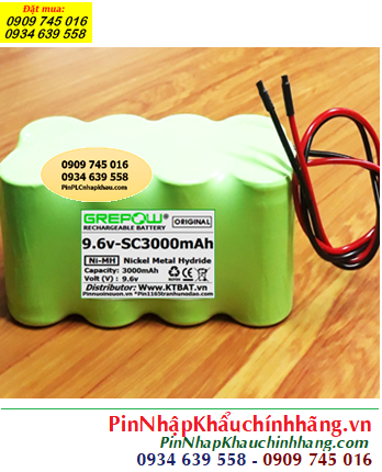 Pin sạc 9.6v-SC3000mAh, Pin sạc NiMh 9.6v-SC3000mAh, Pin GREPOW 9.6v-SC3000mAh chính hãng 