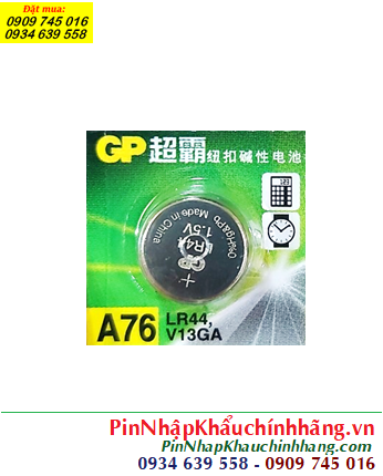 GP LR44-A76, Pin cúc áo 1.5v alkaline GP AG13/LR44/A76 chính hãng 